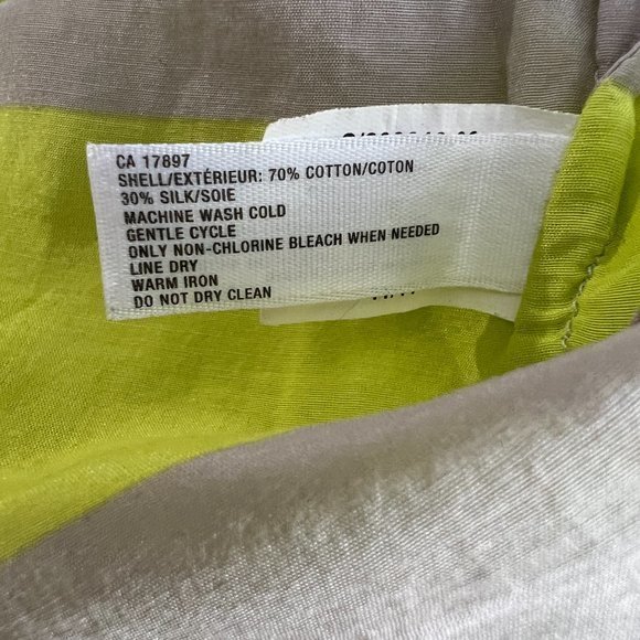 🌿4/$35🌿 GAP Neon Yellow Grey Striped Crew Neck Tee (S) - Picture 7 of 8